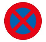 Panneau signalisation Arrêt/stationnement interdit - Diamètre 200 mm PVC 2 mm