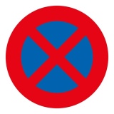 Panneau signalisation Arrêt/stationnement interdit - Diamètre 200 mm PVC 2 mm
