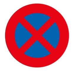 Panneau signalisation Arrêt/stationnement interdit - Diamètre 200 mm PVC 2 mm