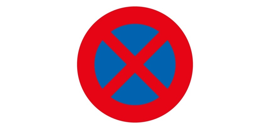 Panneau signalisation Arrêt/stationnement interdit - Diamètre 200 mm PVC 2 mm