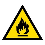 Panneau de danger - Matière inflammable - W002 - ISO 7010 PVC 2 mm 315 mm