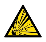 Signalétique de danger - Matières explosives - W002 - ISO 7010 Vinyle Souple Autocollant 100 mm