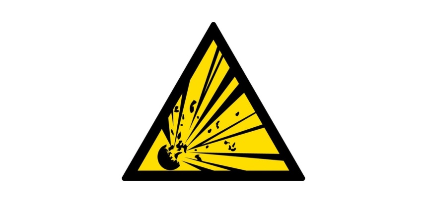 Signalétique de danger - Matières explosives - W002 - ISO 7010 Vinyle Souple Autocollant 100 mm