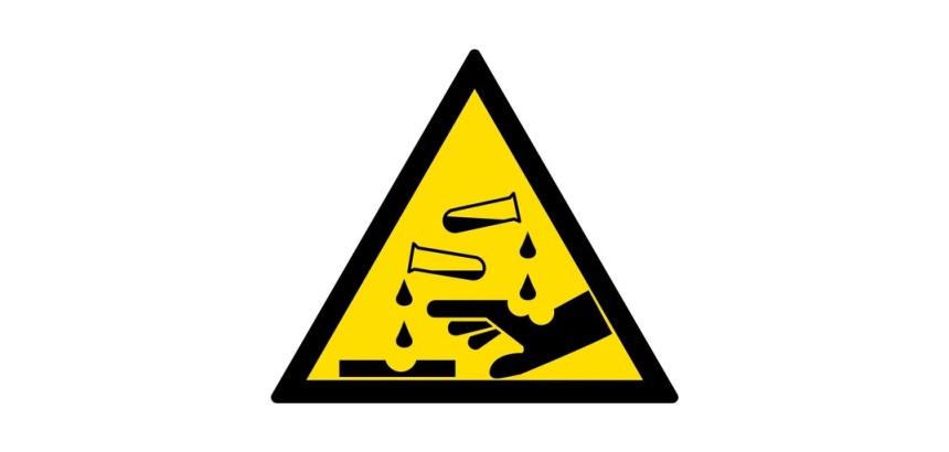 Panneau Danger- Substance corrosive - W016 - norme ISO 7010