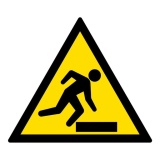 Panneau Danger- Attention au Trébuchement - W007 - ISO 7010 PVC 2 mm 315 mm