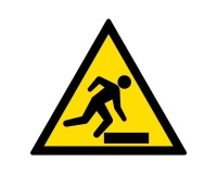 Panneau Danger- Attention au Trébuchement - W007 - ISO 7010 Vinyle Souple Autocollant 100 mm
