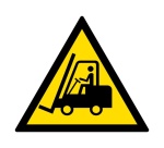 Pictogramme danger W014 - Chariot élévateur - ISO 7010 Vinyle Souple Autocollant 50 mm