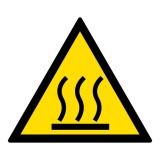 Signalétique de danger - Picto Surface Chaude - W017 - ISO 7010 Vinyle Souple Autocollant 100 mm