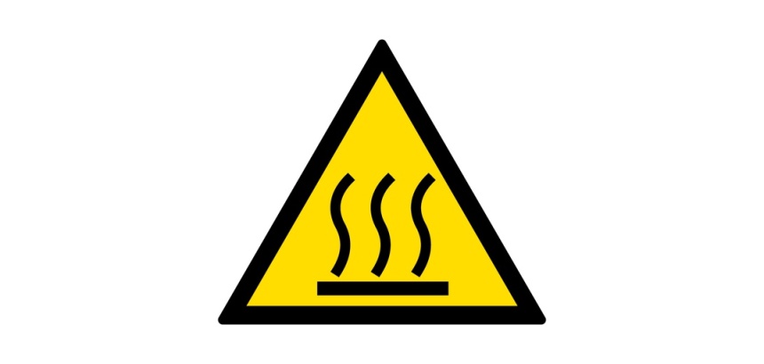 Signalétique de danger - Picto Surface Chaude - W017 - ISO 7010 PVC 2 mm 200 mm