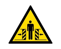 Signalétique de danger - Pictogramme Ecrasement - W019 - ISO 7010 Vinyle Souple Autocollant 200 mm