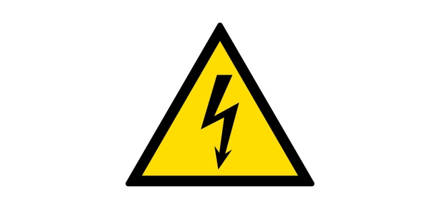 Signalétique de danger - Pictogramme Électricité - W012 - ISO 7010 Vinyle Souple Autocollant 50 mm