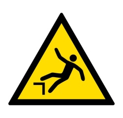 Adhésif - Danger : Chute avec Dénivellation - W008 - ISO 7010