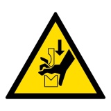 Panneaux - Écrasement de la main dans une presse plieuse - W030 PVC 2 mm 200 mm