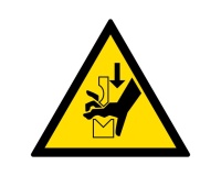 Panneaux - Écrasement de la main dans une presse plieuse - W030 PVC 2 mm 200 mm