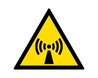 Signalétique danger W005 - Radiations non-ionisantes - ISO 7010 PVC 2 mm 315 mm