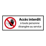 Panneau ISO 7010 - Entrée interdite - Pictogramme main 350 x 125 mm PVC 2 mm