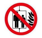 Panneau ISO 7010 P020 Ne pas utiliser l’ascenseur si incendie