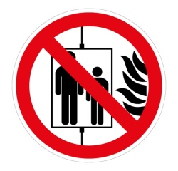 Panneau ISO 7010 P020 Ne pas utiliser l’ascenseur si incendie