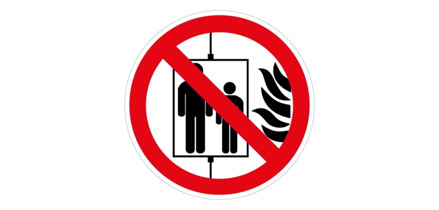 Panneau ISO 7010 P020 Ne pas utiliser l’ascenseur si incendie