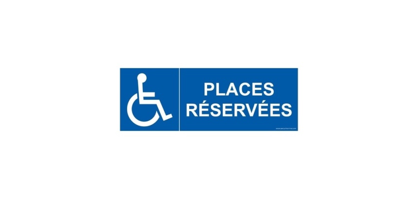 Panneau de stationnement - Places de parking réservées handicapés