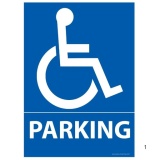 Panneau de signalisation Parking avec picto Handicapé pour ERP 300 x 420 mm PVC 2 mm