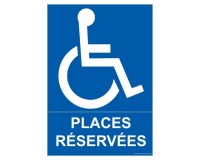 Panneau orientation - Parking places réservées handicapé 210 x 150 mm Vinyle Souple Autocollant