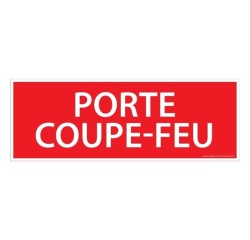 Panneau de signalétique "Porte coupe-feu" - 210 x 75 mm