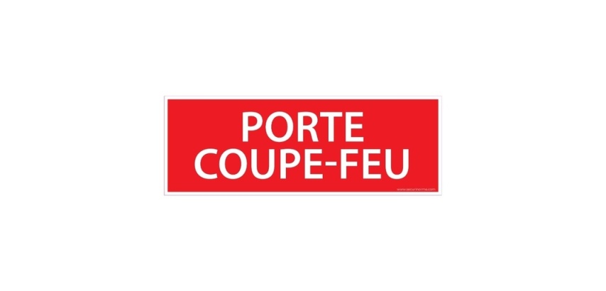 Panneau de signalétique "Porte coupe-feu" - 210 x 75 mm