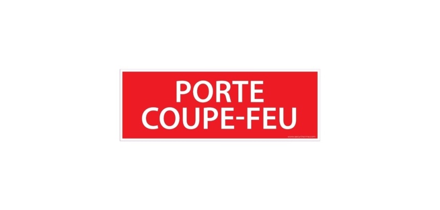 Panneau de signalétique "Porte coupe-feu" - 210 x 75 mm