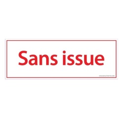 Panneau de signalétique - Picto Sans issue - 210 x 75 mm