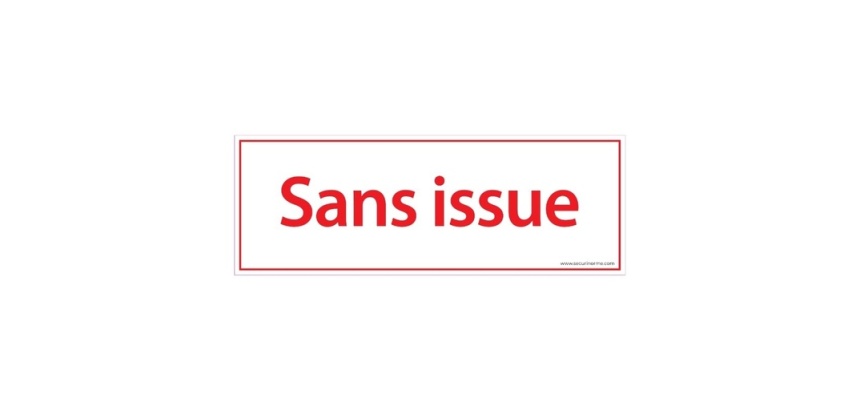 Panneau de signalétique - Picto Sans issue - 210 x 75 mm
