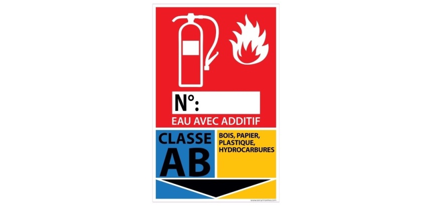 Panneau Incendie - Extincteur Classe AB - 160 x 250 mm