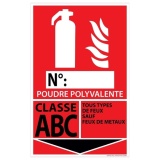 Panneau - Signalétique Extincteur Feux ABC - 160x250mm Vinyle Souple Autocollant