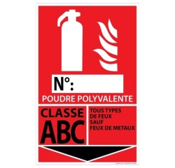 Panneau - Signalétique Extincteur Feux ABC - 160x250mm