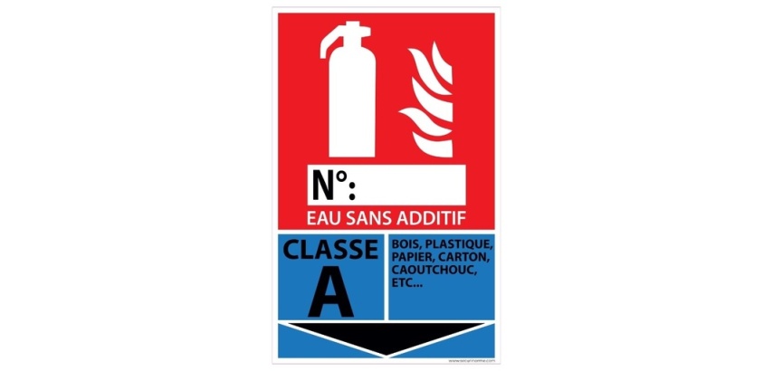 Panneau signalétique Extincteur pour Feux de Classe A - 160 x 250 mm