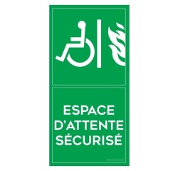 Panneau Espace d’attente sécurisé – Format portrait – ISO 7010
