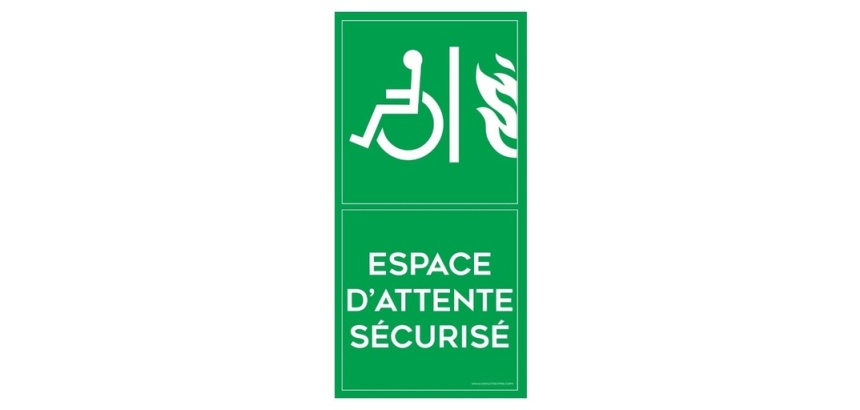 Panneau Espace d’attente sécurisé – Format portrait – ISO 7010