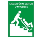 Panneau évacuation - Siège d'évacuation d'urgence - 210x150 mm