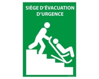 Panneau évacuation - Siège d'évacuation d'urgence - 210x150 mm Vinyle Souple Autocollant