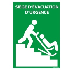 Panneau évacuation - Siège d'évacuation d'urgence - 210x150 mm