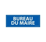 Panneau BUREAU DU MAIRE - fond bleu 210 x 75 mm