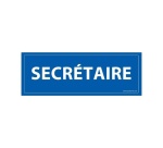 Panneau SECRETAIRE - fond bleu 210 x 75 mm