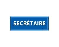 Panneau SECRETAIRE - fond bleu 210 x 75 mm