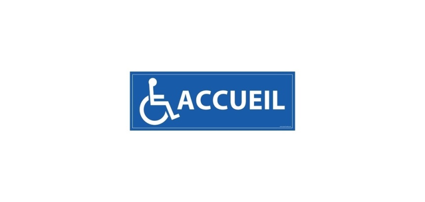 Panneau d'info - Accueil PMR - 210x75 mm PVC 2 mm