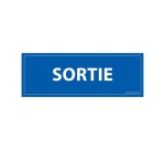 Panneau SORTIE - fond bleu 210 x 75 mm