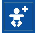 Panneau - Centre médical pour enfants - PI PF 036 - ISO 7001 125 x 125 mm Blanc
