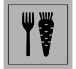 Panneau - Nourriture végétarienne - PI PF 050 - ISO 7001 125 x 125 mm Blanc