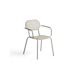 DE_Chaise empilable d’extérieur Brai avec accoudoirs en acier galvanisé taupe