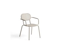 DE_Chaise empilable d’extérieur Brai avec accoudoirs en acier galvanisé taupe