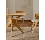 Table Ronde Naanim en placage de chêne Ø 100 cm